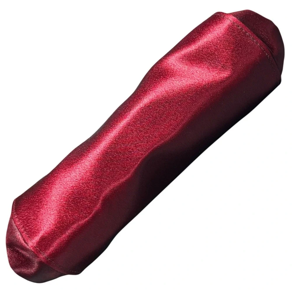 La Regale Evening Clutch Women Small Red Satin Jewel Kiss Lock Chain Strap